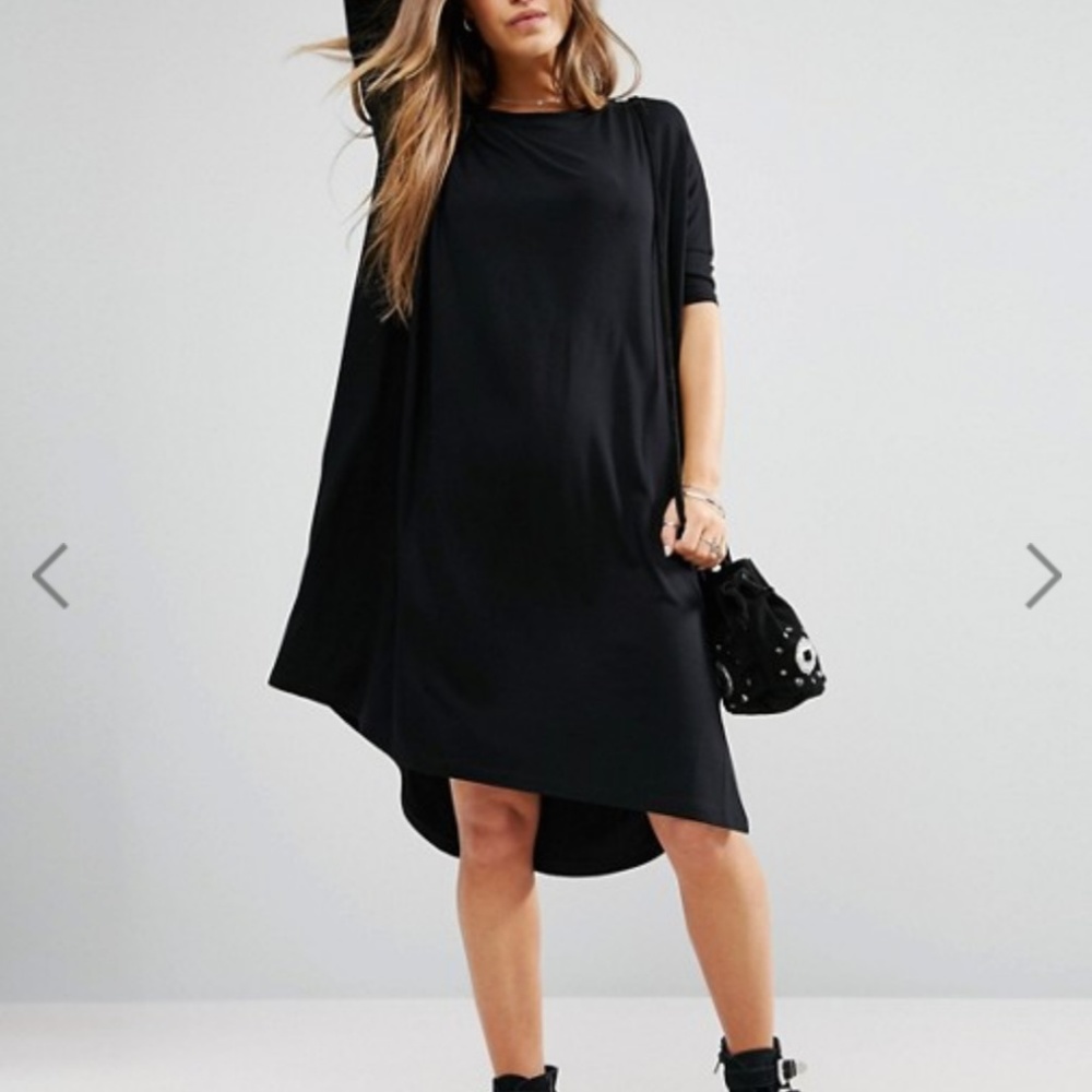 ASOS Petite Oversized T-Shirt Dress w/ Curved Hem